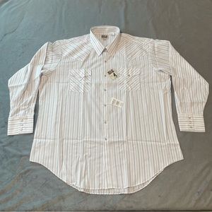 Ely Cattleman Shirt Mens 2XL White Striped Pearl Snap Western Rancher Cowboy NWT